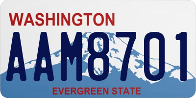 WA license plate AAM8701
