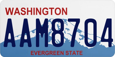WA license plate AAM8704