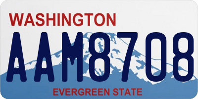 WA license plate AAM8708