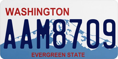 WA license plate AAM8709