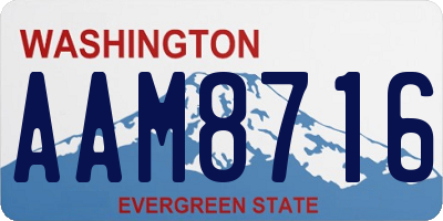 WA license plate AAM8716