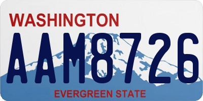 WA license plate AAM8726