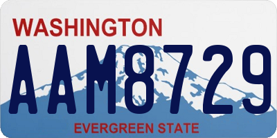 WA license plate AAM8729