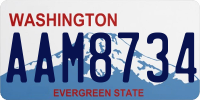 WA license plate AAM8734