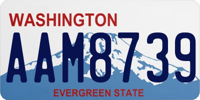 WA license plate AAM8739