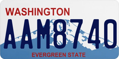 WA license plate AAM8740