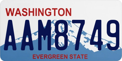 WA license plate AAM8749