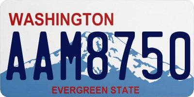 WA license plate AAM8750