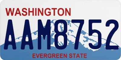 WA license plate AAM8752