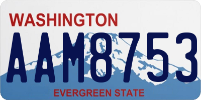 WA license plate AAM8753