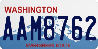 WA license plate AAM8762