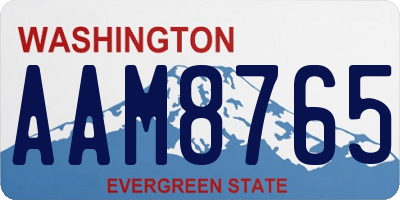 WA license plate AAM8765