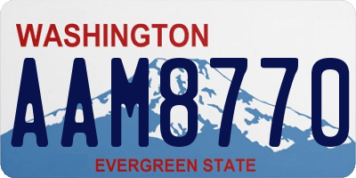 WA license plate AAM8770