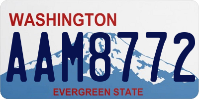 WA license plate AAM8772