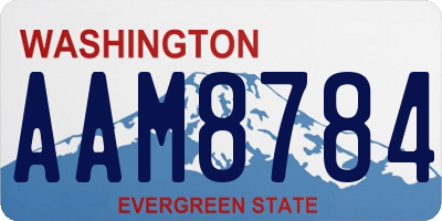 WA license plate AAM8784