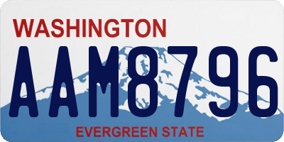 WA license plate AAM8796