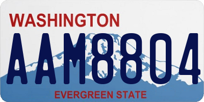 WA license plate AAM8804