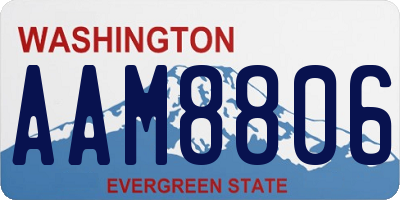 WA license plate AAM8806