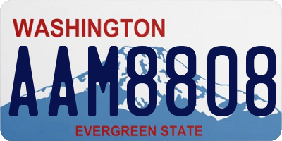 WA license plate AAM8808