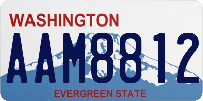 WA license plate AAM8812