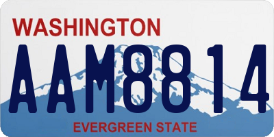 WA license plate AAM8814