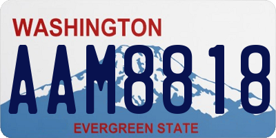 WA license plate AAM8818