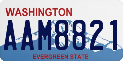 WA license plate AAM8821
