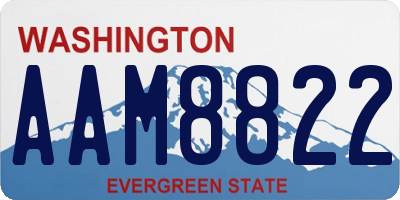 WA license plate AAM8822