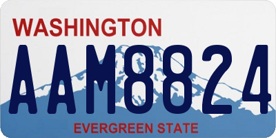 WA license plate AAM8824