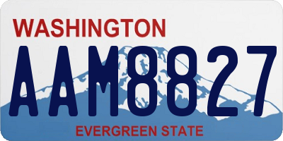 WA license plate AAM8827