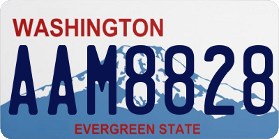 WA license plate AAM8828