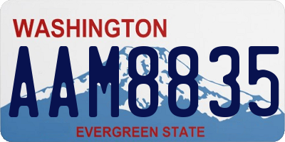 WA license plate AAM8835