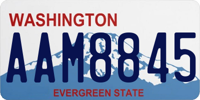 WA license plate AAM8845