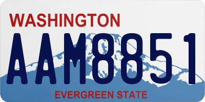 WA license plate AAM8851