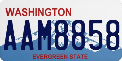WA license plate AAM8858