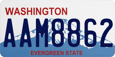 WA license plate AAM8862