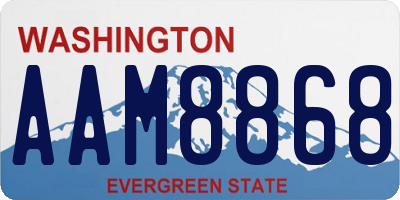WA license plate AAM8868