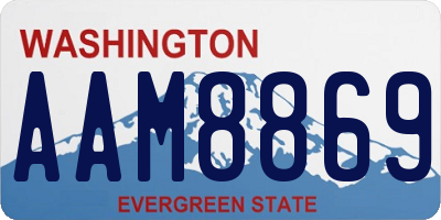 WA license plate AAM8869