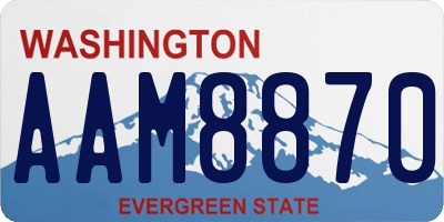 WA license plate AAM8870