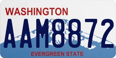 WA license plate AAM8872