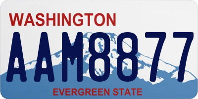 WA license plate AAM8877