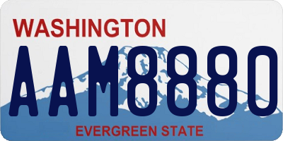 WA license plate AAM8880