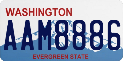 WA license plate AAM8886
