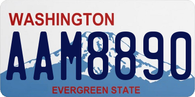 WA license plate AAM8890