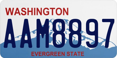 WA license plate AAM8897