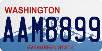 WA license plate AAM8899