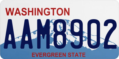 WA license plate AAM8902