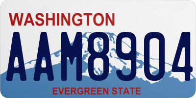 WA license plate AAM8904