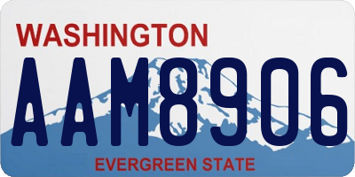 WA license plate AAM8906