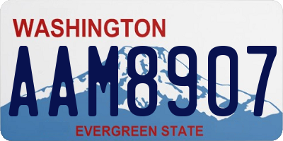 WA license plate AAM8907